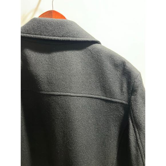 Claiborne Men's Wool Blend Quilted Lining Pea Coat Button Front Black
Size L - Picture 7 of 8